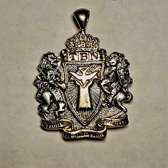 TBN Vintage Religious Trinity Broadcasting Network Jewelry TBN Heavy Pendant - Picture 2 of 5